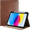 ProCase for iPad A16 11th Generation 11” 2025/iPad 10th Generation 10.9” 2022 with Pencil Holder, iPad 11/10 PU Leather Case Business Stand Cover Smart Folio with Hand Strap Front Pocket -Brown(Brown)