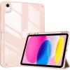 ProCase for iPad (A16) 11th Generation 11 Inch 2025/10th Generation 10.9 Inch 2022 Case with Pencil Holder, Hybrid iPad 11 10 Case with Clear Back, Supports Auto Wake/Sleep -Black(Rosegold)