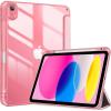 ProCase for iPad (A16) 11th Generation 11 Inch 2025/10th Generation 10.9 Inch 2022 Case with Pencil Holder, Hybrid iPad 11 10 Case with Clear Back, Supports Auto Wake/Sleep -Black(Lightpink)