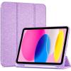 ProCase for iPad (A16) 11th Generation 11 Inch 2025/10th Generation 10.9 Inch 2022 Case with Pencil Holder, Hybrid iPad 11 10 Case with Clear Back, Supports Auto Wake/Sleep -Black(GlitterPurple)