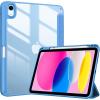 ProCase for iPad (A16) 11th Generation 11 Inch 2025/10th Generation 10.9 Inch 2022 Case with Pencil Holder, Hybrid iPad 11 10 Case with Clear Back, Supports Auto Wake/Sleep -Black(Blue)