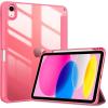 ProCase for iPad (A16) 11th Generation 11 Inch 2025/10th Generation 10.9 Inch 2022 Case with Pencil Holder, Hybrid iPad 11 10 Case with Clear Back, Supports Auto Wake/Sleep -Black(Pink)