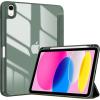 ProCase for iPad (A16) 11th Generation 11 Inch 2025/10th Generation 10.9 Inch 2022 Case with Pencil Holder, Hybrid iPad 11 10 Case with Clear Back, Supports Auto Wake/Sleep -Black(Olivegreen)