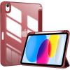 ProCase for iPad (A16) 11th Generation 11 Inch 2025/10th Generation 10.9 Inch 2022 Case with Pencil Holder, Hybrid iPad 11 10 Case with Clear Back, Supports Auto Wake/Sleep -Black(Wine)