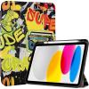 ProCase for iPad (A16) 11th Generation 11 Inch 2025/10th Generation 10.9 Inch 2022 Case with Pencil Holder, Hybrid iPad 11 10 Case with Clear Back, Supports Auto Wake/Sleep -Black(Graffiti)