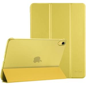 ProCase for iPad (A16) 11th Generation 11 Inch 2025/ iPad 10th Generation 10.9 Inch 2022 Case, Slim Smart Cover with Translucent Hard Shell Back, Supports Touch ID, Auto Wake/Sleep -Blue(Yellow)