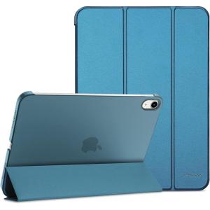 ProCase for iPad (A16) 11th Generation 11 Inch 2025/ iPad 10th Generation 10.9 Inch 2022 Case, Slim Smart Cover with Translucent Hard Shell Back, Supports Touch ID, Auto Wake/Sleep -Blue(Teal)
