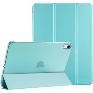 ProCase for iPad (A16) 11th Generation 11 Inch 2025/ iPad 10th Generation 10.9 Inch 2022 Case, Slim Smart Cover with Translucent Hard Shell Back, Supports Touch ID, Auto Wake/Sleep -Blue(Aqua)