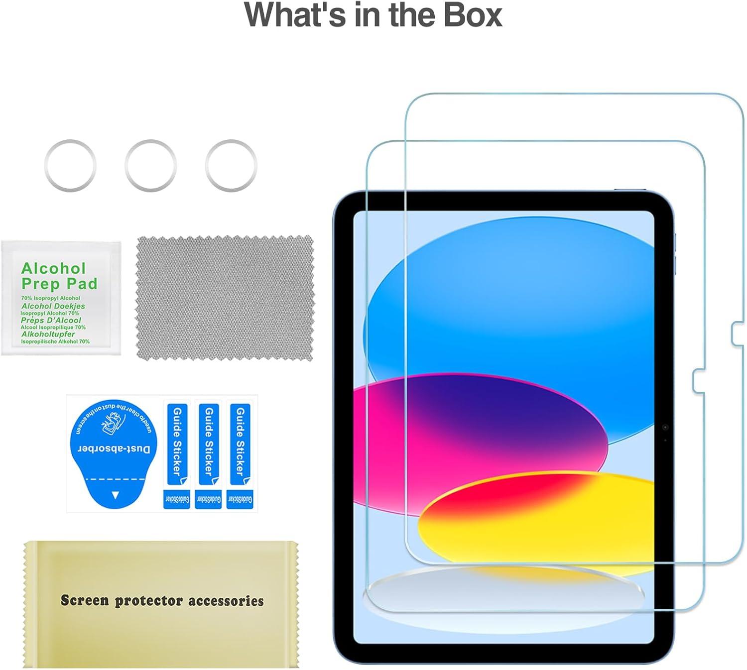 image:imageProCase 23 Pack Tempered Screen Protector for iPad A16 11th 2025 iPad 10th Generation with Camera Lens Protector Protective Glass Film Guard for iPad 11109 202520222