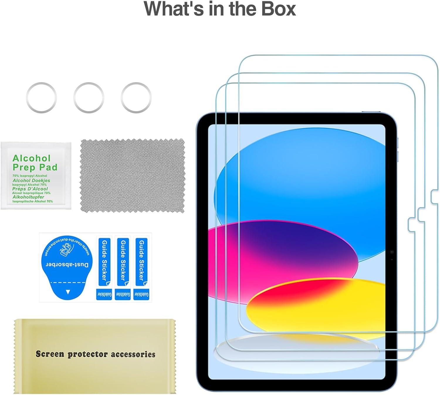 image:imageProCase 23 Pack Tempered Screen Protector for iPad A16 11th 2025 iPad 10th Generation with Camera Lens Protector Protective Glass Film Guard for iPad 11109 202520223
