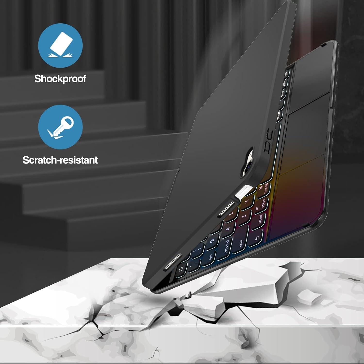 image:imageProCase 360 Rotation iPad A16 11th 2025 iPad 10th Generation Keyboard Case with MultiTouch Trackpad 7 Color Backlit Touchpad Keyboard Case for 11th10th Gen 11109 inch Black