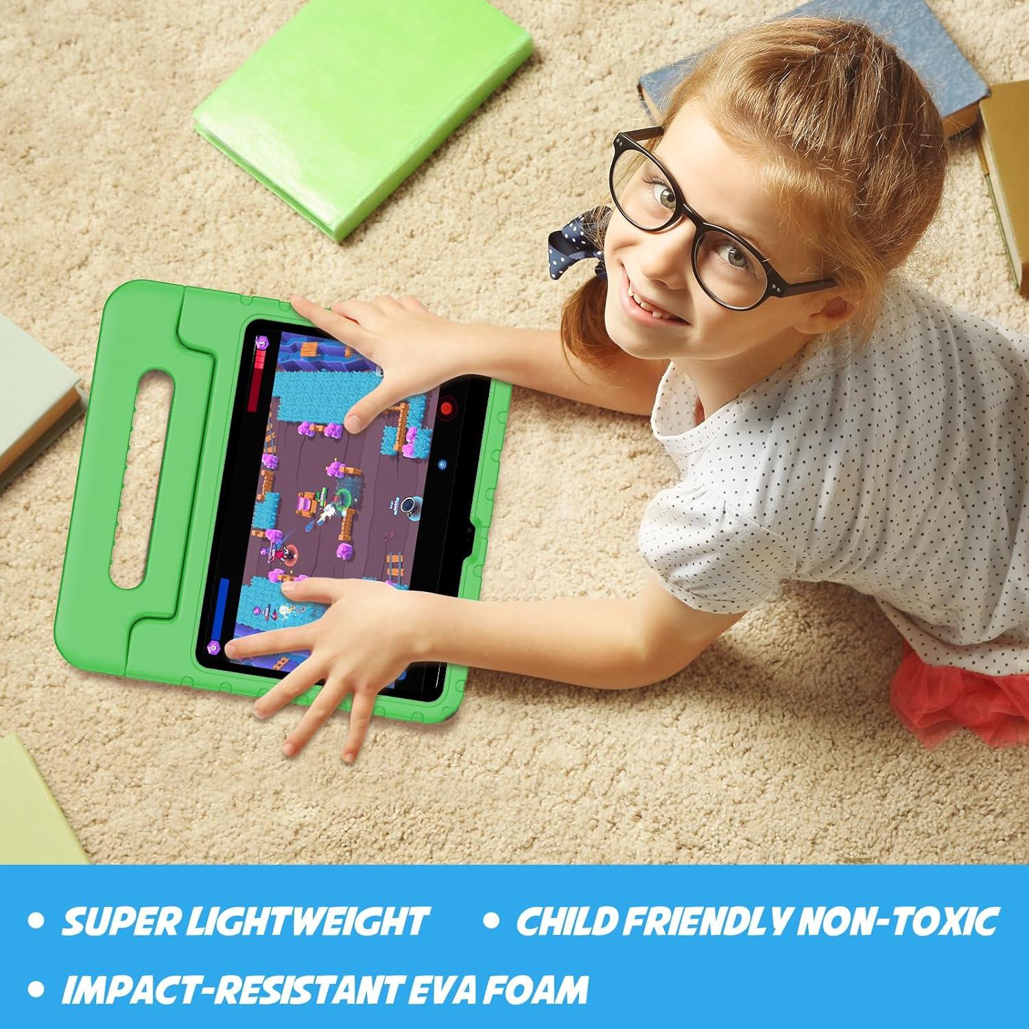 image:imageProCase Kids Case for iPad A16 11th Generation 2025iPad 10th Generation 2022 with Pencil Holder iPad 1110 Case Shockproof Lightweight Cover with Stand Convertible Handle for Children MagentaGreen