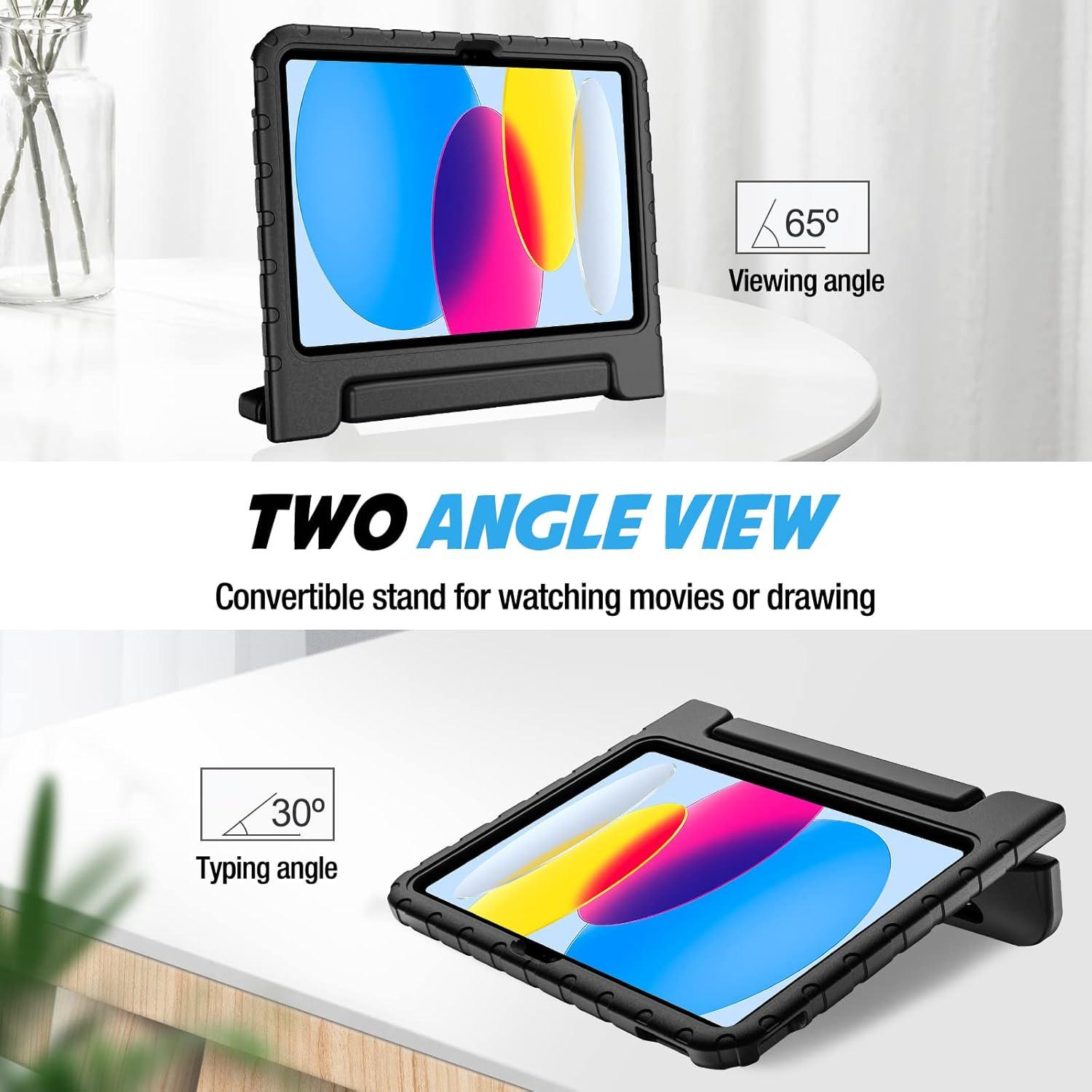 image:imageProCase Kids Case for iPad A16 11th Generation 2025iPad 10th Generation 2022 with Pencil Holder iPad 1110 Case Shockproof Lightweight Cover with Stand Convertible Handle for Children MagentaBlack