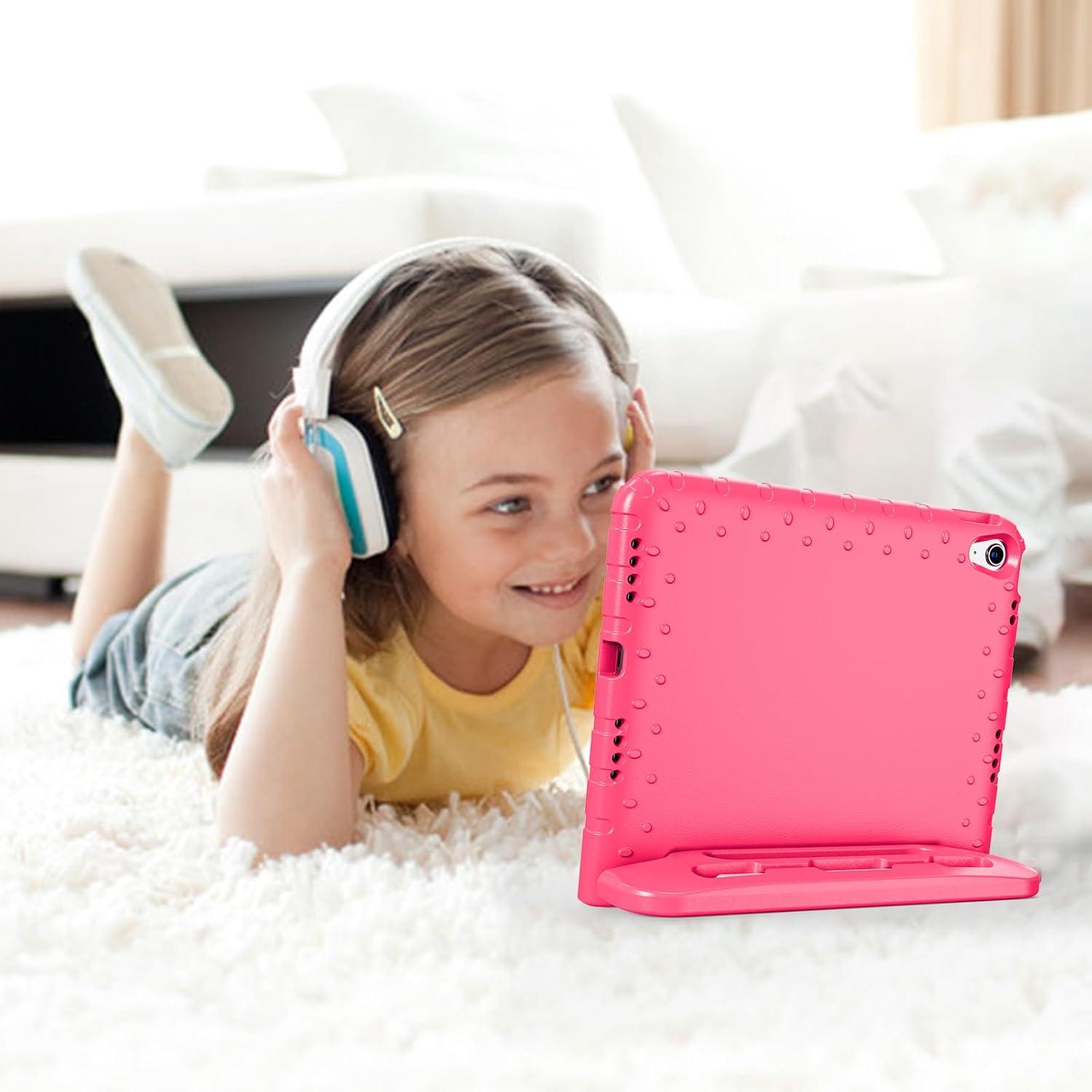 image:imageProCase Kids Case for iPad A16 11th Generation 2025iPad 10th Generation 2022 with Pencil Holder iPad 1110 Case Shockproof Lightweight Cover with Stand Convertible Handle for Children MagentaPink