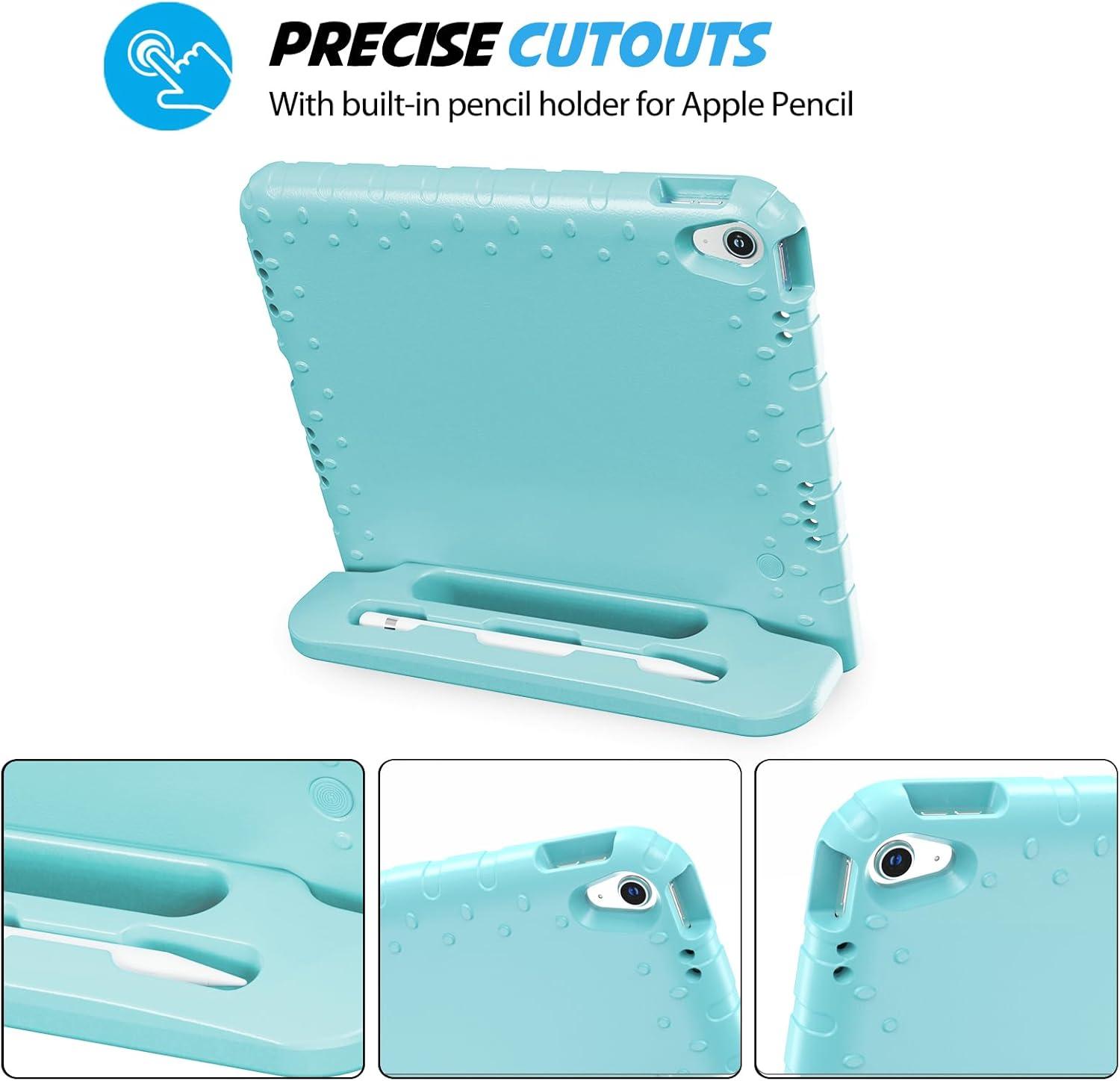 image:imageProCase Kids Case for iPad A16 11th Generation 2025iPad 10th Generation 2022 with Pencil Holder iPad 1110 Case Shockproof Lightweight Cover with Stand Convertible Handle for Children MagentaAqua