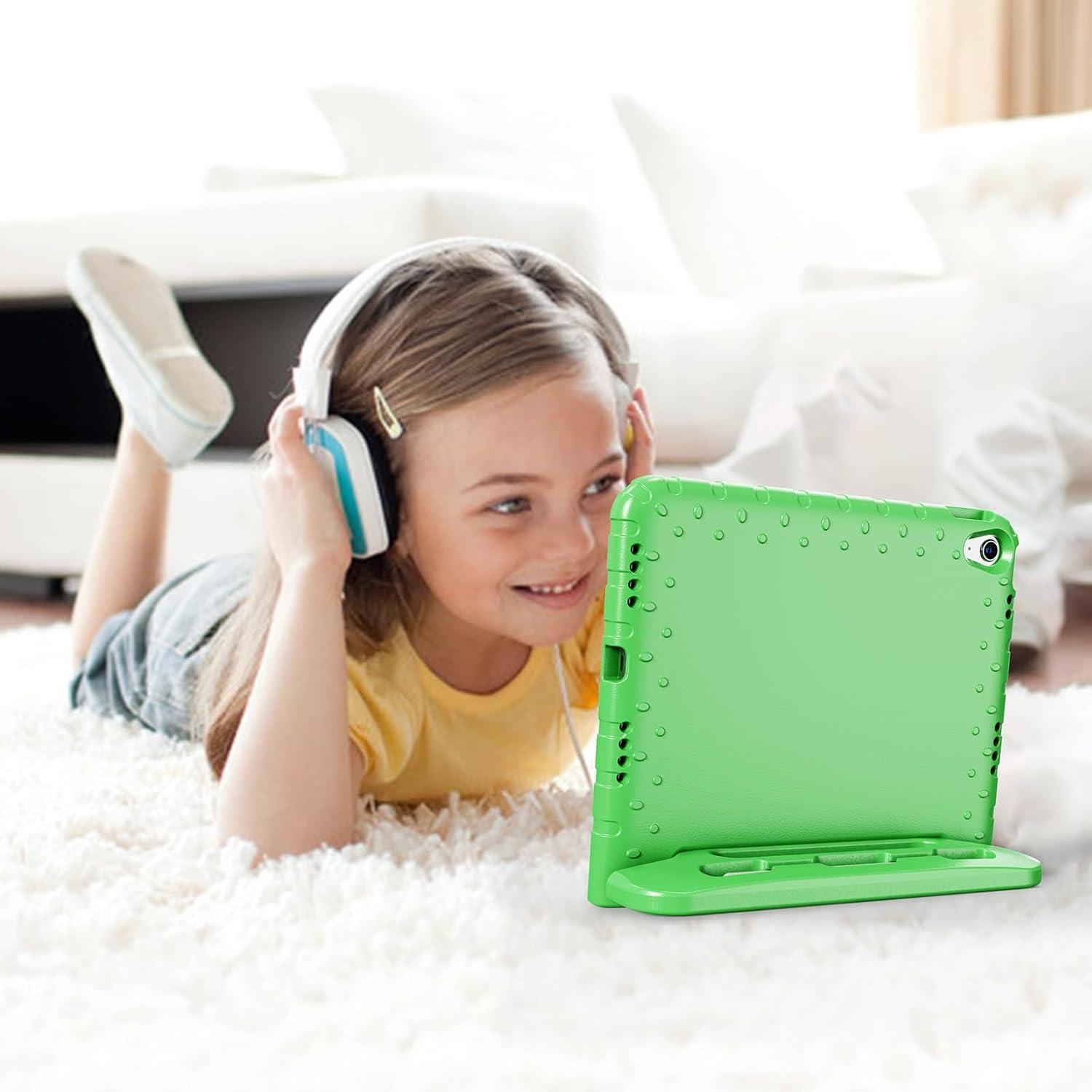 image:imageProCase Kids Case for iPad A16 11th Generation 2025iPad 10th Generation 2022 with Pencil Holder iPad 1110 Case Shockproof Lightweight Cover with Stand Convertible Handle for Children MagentaGreen