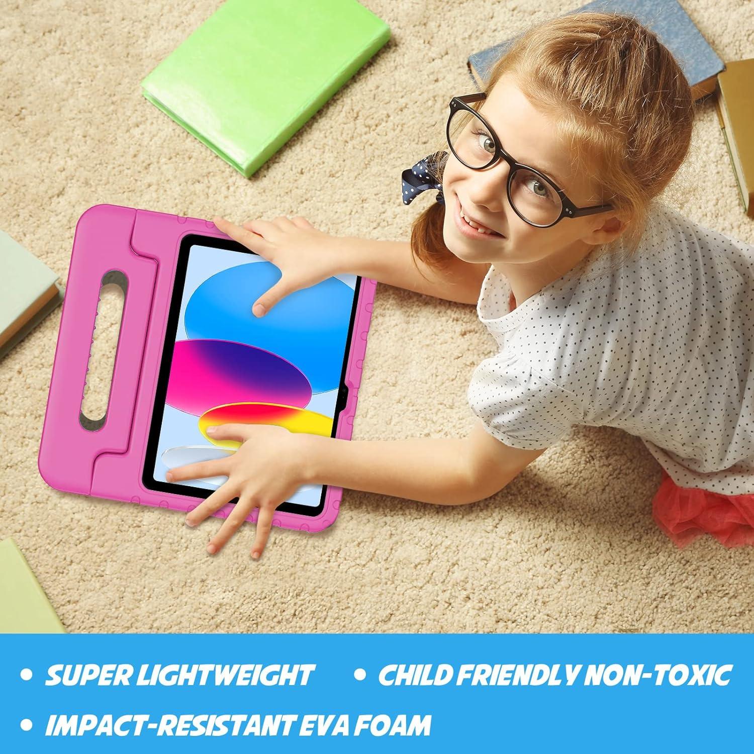 image:imageProCase Kids Case for iPad A16 11th Generation 2025iPad 10th Generation 2022 with Pencil Holder iPad 1110 Case Shockproof Lightweight Cover with Stand Convertible Handle for Children MagentaMagenta