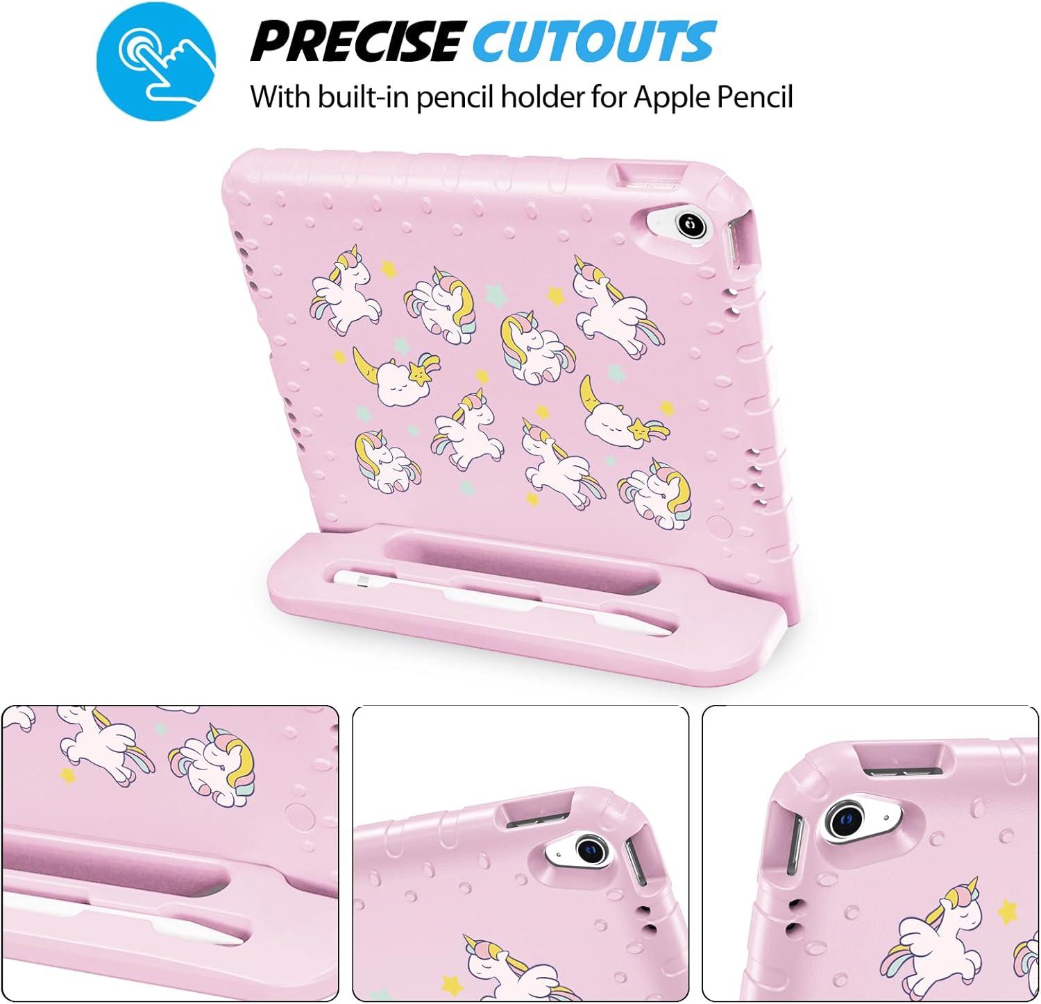 image:imageProCase Kids Case for iPad A16 11th Generation 2025iPad 10th Generation 2022 with Pencil Holder iPad 1110 Case Shockproof Lightweight Cover with Stand Convertible Handle for Children MagentaUnicorn Pink