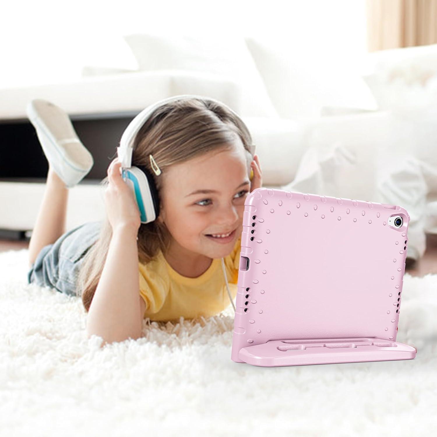 image:imageProCase Kids Case for iPad A16 11th Generation 2025iPad 10th Generation 2022 with Pencil Holder iPad 1110 Case Shockproof Lightweight Cover with Stand Convertible Handle for Children MagentaLightpink