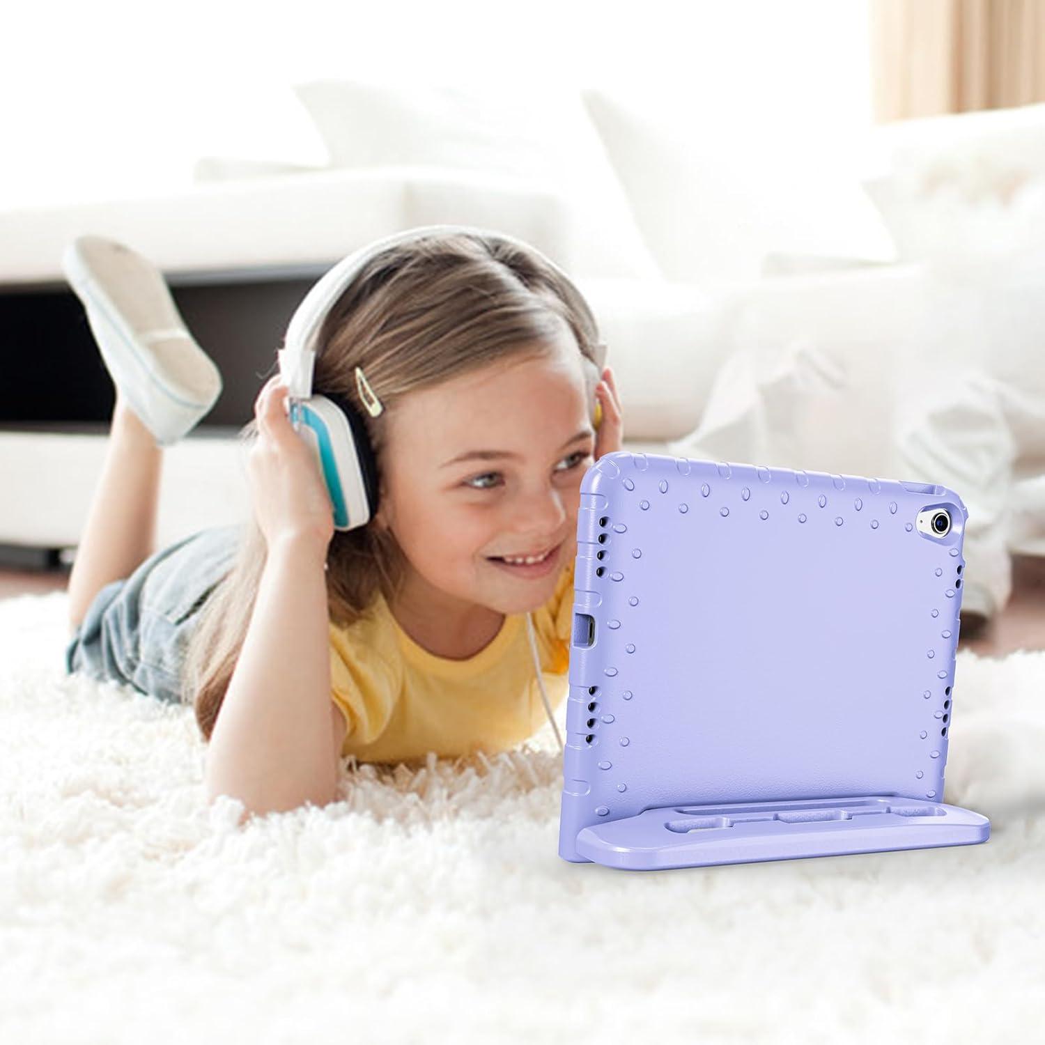 image:imageProCase Kids Case for iPad A16 11th Generation 2025iPad 10th Generation 2022 with Pencil Holder iPad 1110 Case Shockproof Lightweight Cover with Stand Convertible Handle for Children MagentaLightpurple