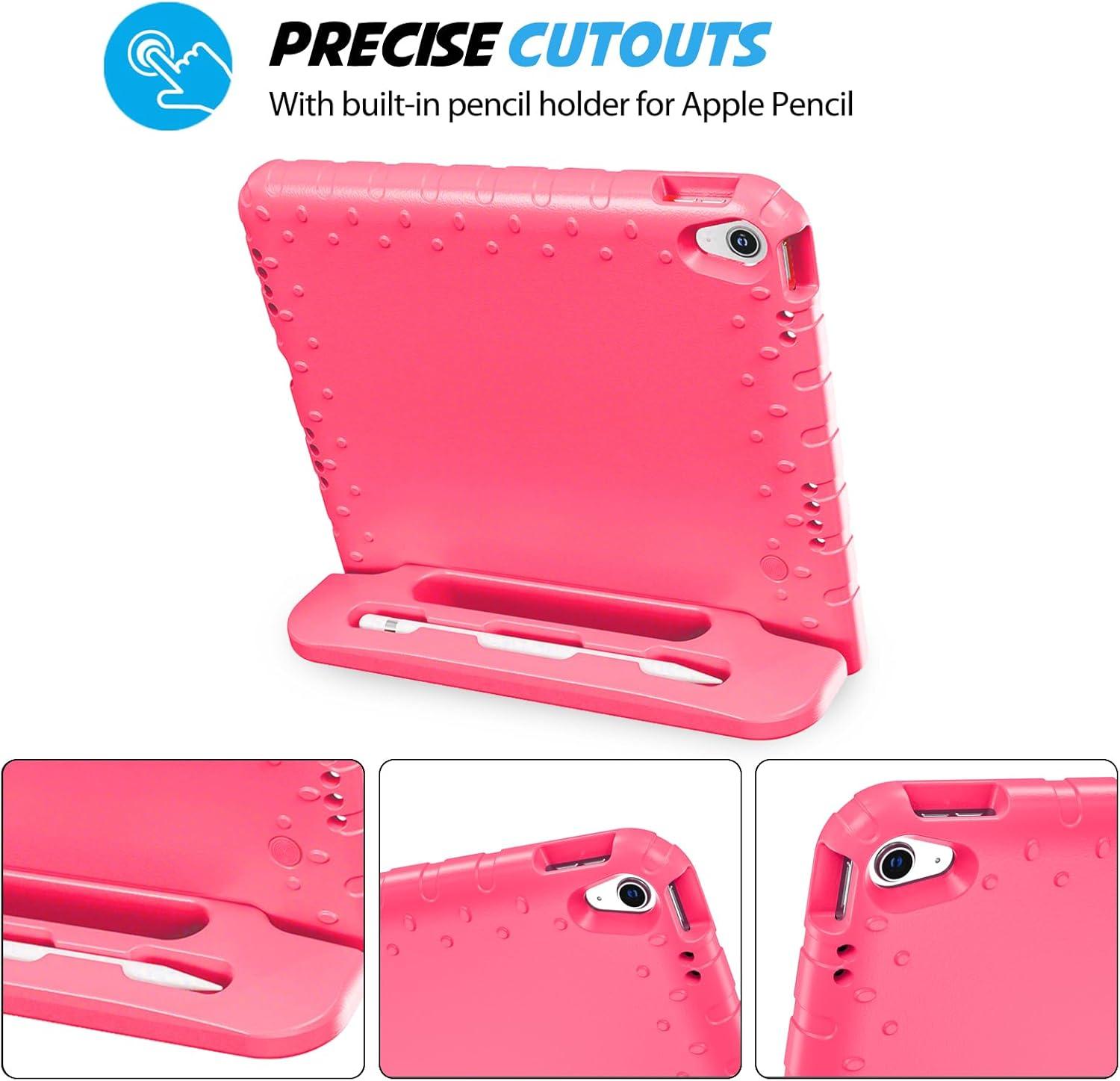 image:imageProCase Kids Case for iPad A16 11th Generation 2025iPad 10th Generation 2022 with Pencil Holder iPad 1110 Case Shockproof Lightweight Cover with Stand Convertible Handle for Children MagentaPink