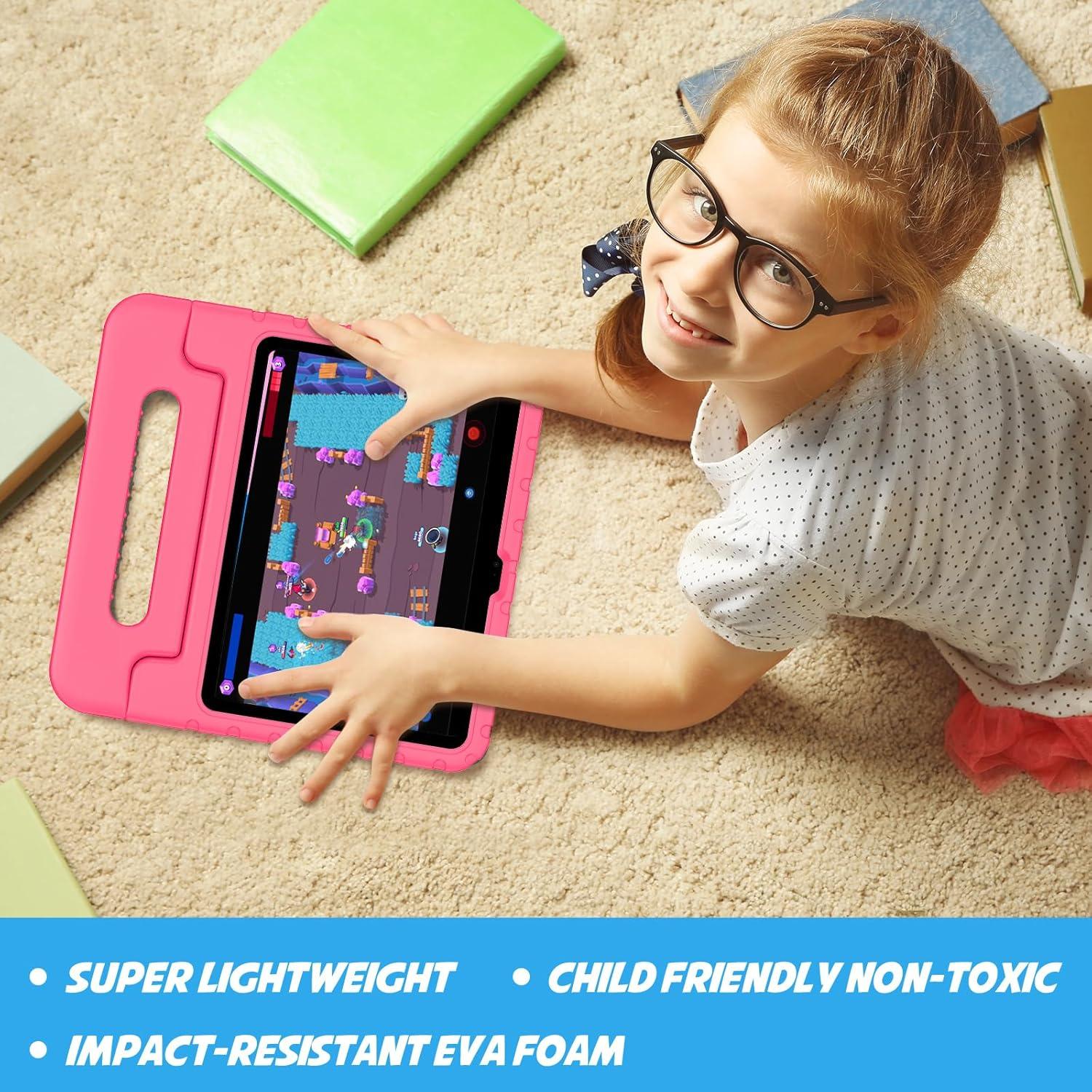 image:imageProCase Kids Case for iPad A16 11th Generation 2025iPad 10th Generation 2022 with Pencil Holder iPad 1110 Case Shockproof Lightweight Cover with Stand Convertible Handle for Children MagentaPink