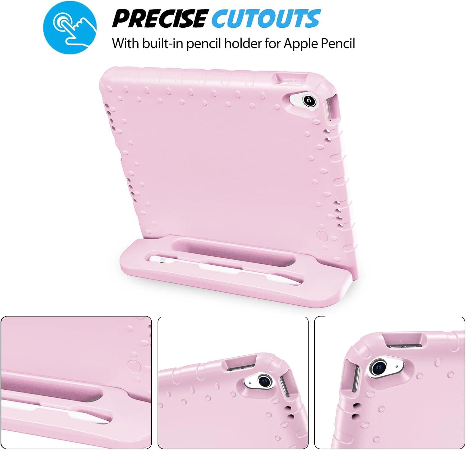 image:imageProCase Kids Case for iPad A16 11th Generation 2025iPad 10th Generation 2022 with Pencil Holder iPad 1110 Case Shockproof Lightweight Cover with Stand Convertible Handle for Children MagentaLightpink