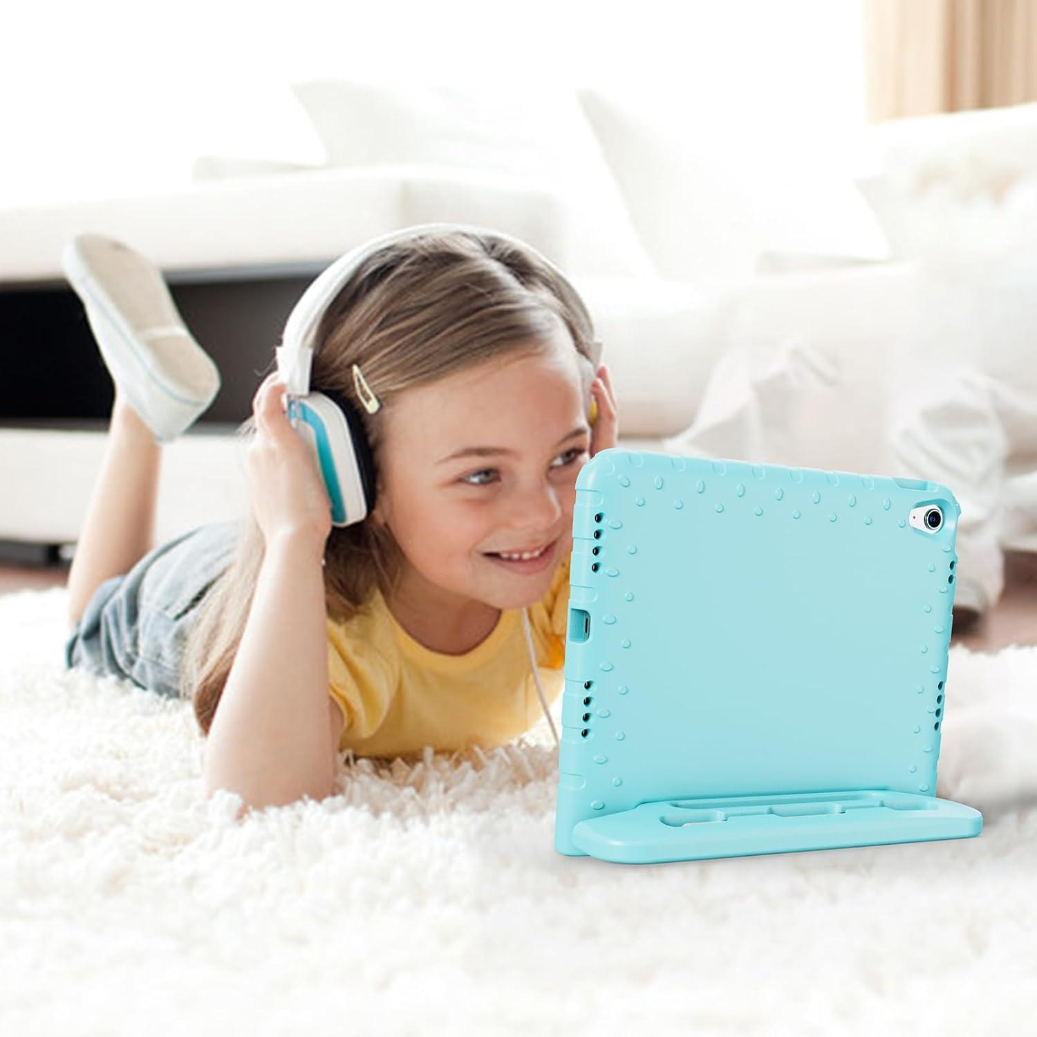 image:imageProCase Kids Case for iPad A16 11th Generation 2025iPad 10th Generation 2022 with Pencil Holder iPad 1110 Case Shockproof Lightweight Cover with Stand Convertible Handle for Children MagentaAqua