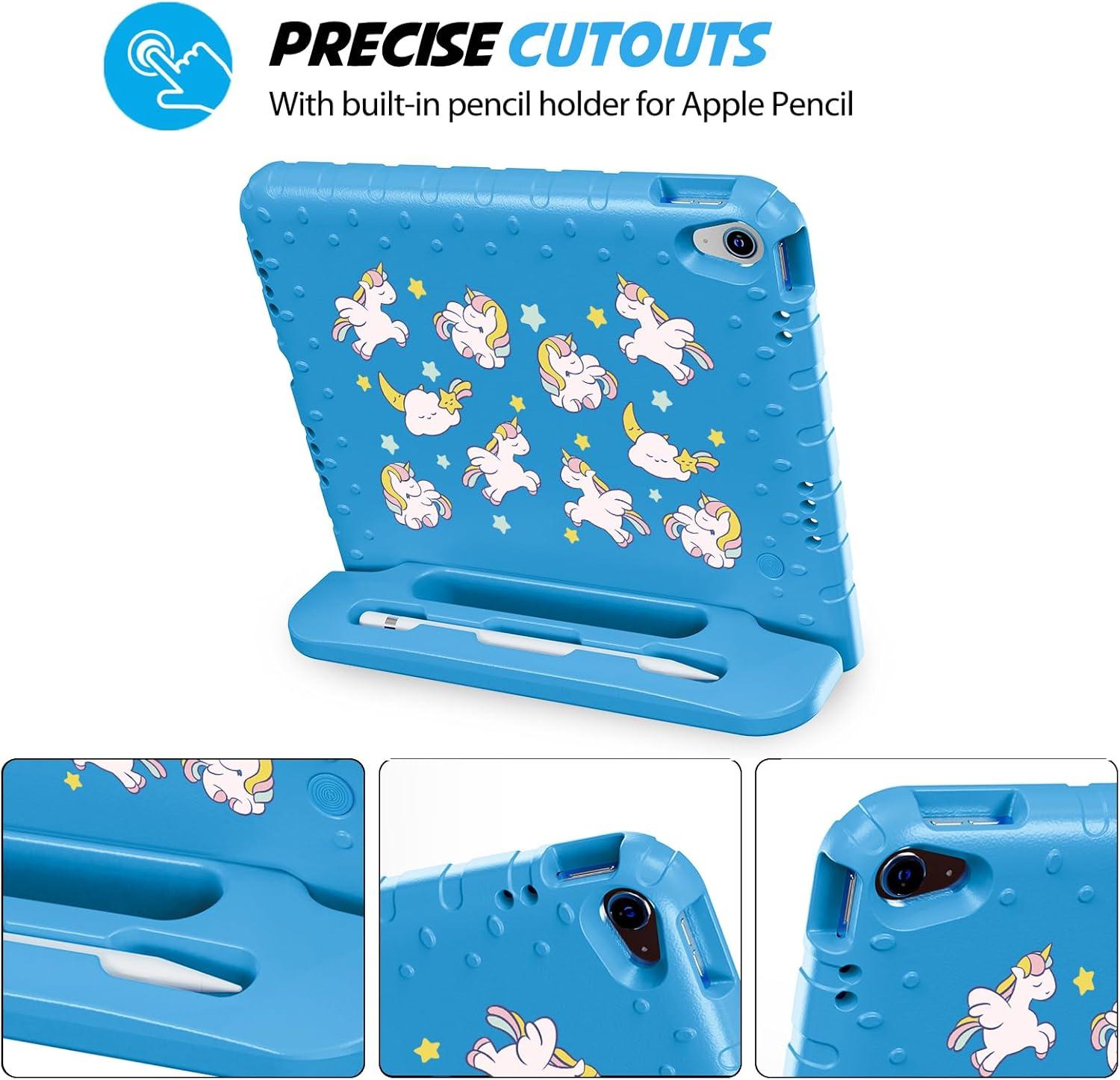 image:imageProCase Kids Case for iPad A16 11th Generation 2025iPad 10th Generation 2022 with Pencil Holder iPad 1110 Case Shockproof Lightweight Cover with Stand Convertible Handle for Children MagentaUnicornblue