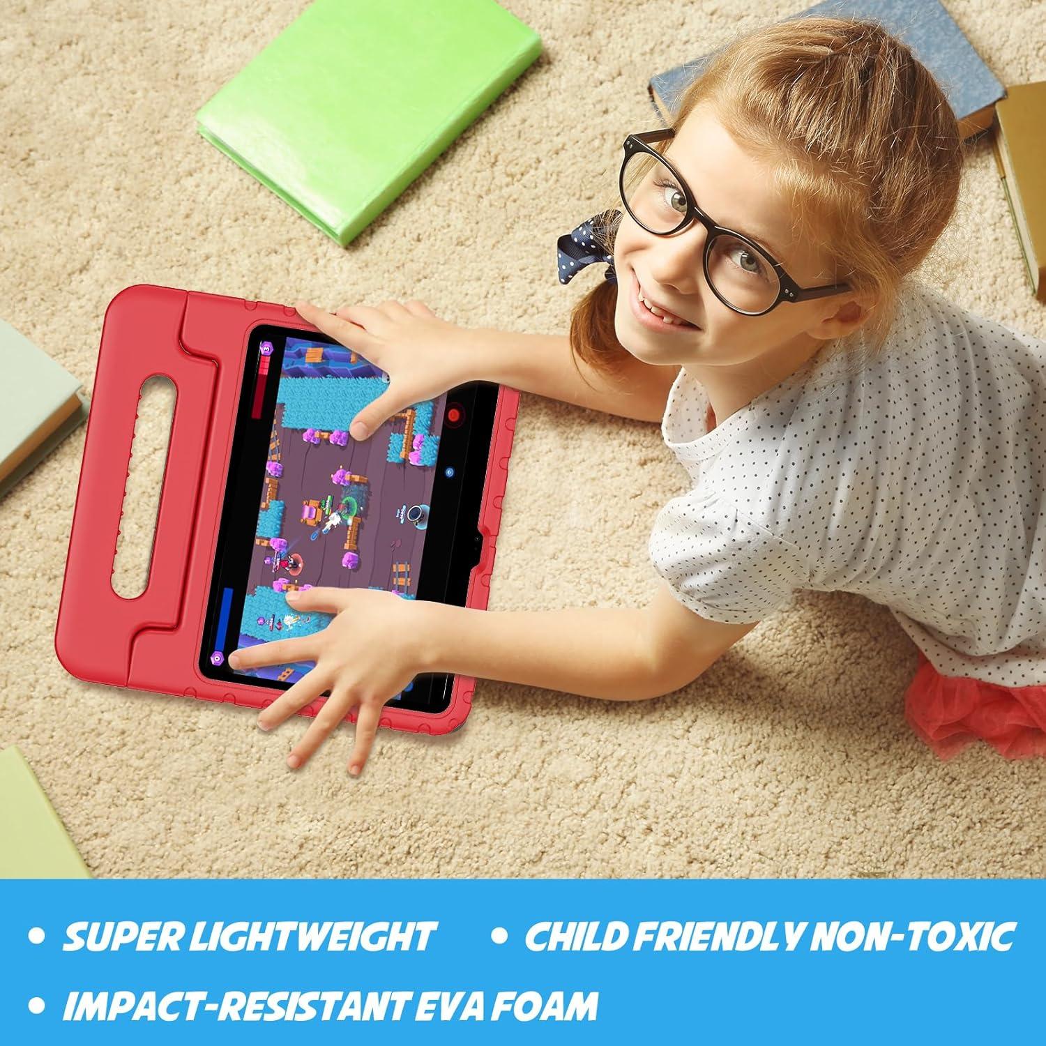 image:imageProCase Kids Case for iPad A16 11th Generation 2025iPad 10th Generation 2022 with Pencil Holder iPad 1110 Case Shockproof Lightweight Cover with Stand Convertible Handle for Children MagentaRed