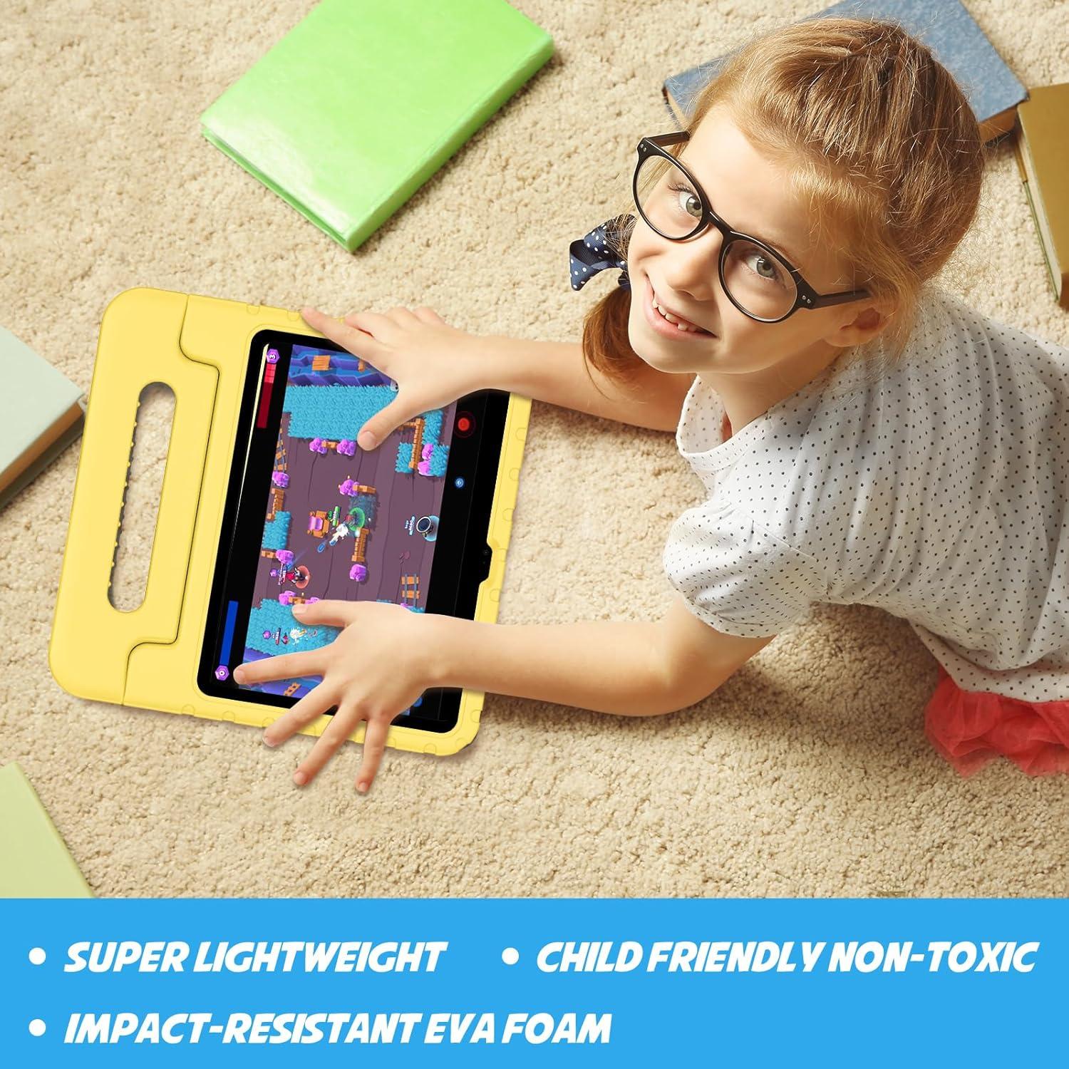 image:imageProCase Kids Case for iPad A16 11th Generation 2025iPad 10th Generation 2022 with Pencil Holder iPad 1110 Case Shockproof Lightweight Cover with Stand Convertible Handle for Children MagentaYellow