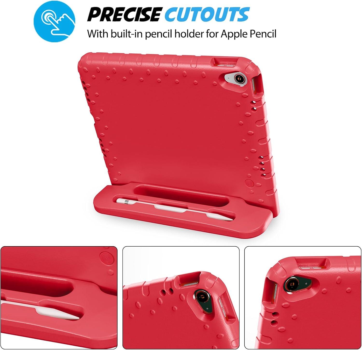 image:imageProCase Kids Case for iPad A16 11th Generation 2025iPad 10th Generation 2022 with Pencil Holder iPad 1110 Case Shockproof Lightweight Cover with Stand Convertible Handle for Children MagentaRed