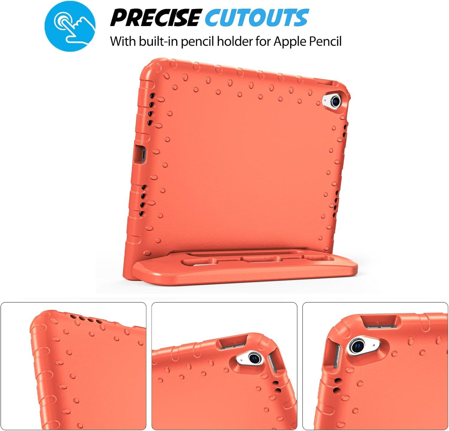 image:imageProCase Kids Case for iPad A16 11th Generation 2025iPad 10th Generation 2022 with Pencil Holder iPad 1110 Case Shockproof Lightweight Cover with Stand Convertible Handle for Children MagentaOrange