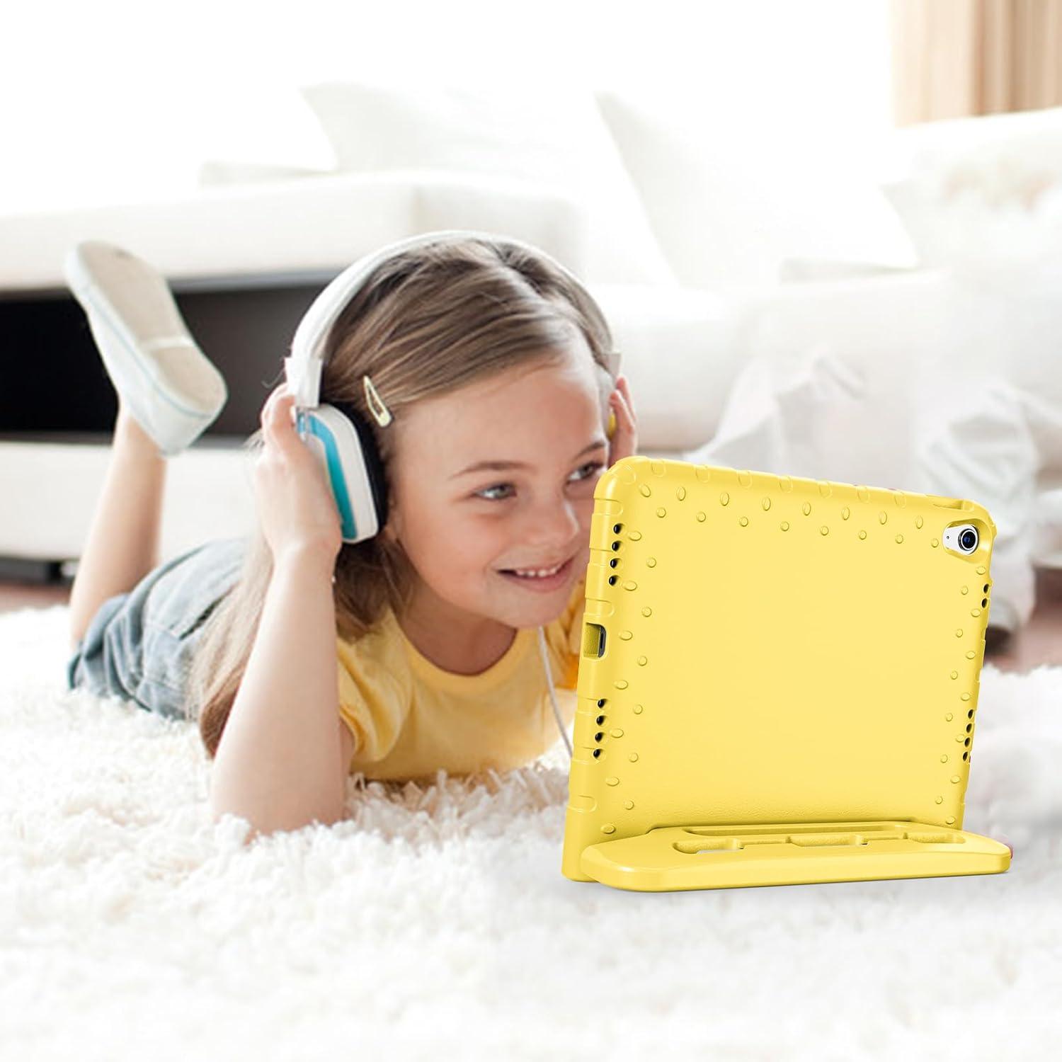 image:imageProCase Kids Case for iPad A16 11th Generation 2025iPad 10th Generation 2022 with Pencil Holder iPad 1110 Case Shockproof Lightweight Cover with Stand Convertible Handle for Children MagentaYellow