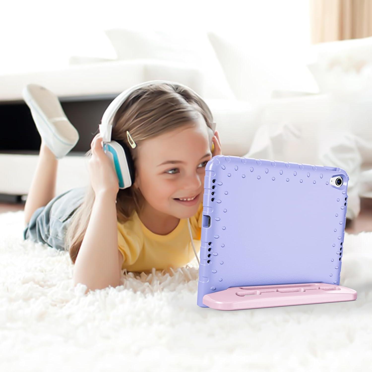 image:imageProCase Kids Case for iPad A16 11th Generation 2025iPad 10th Generation 2022 with Pencil Holder iPad 1110 Case Shockproof Lightweight Cover with Stand Convertible Handle for Children MagentaPurplePink
