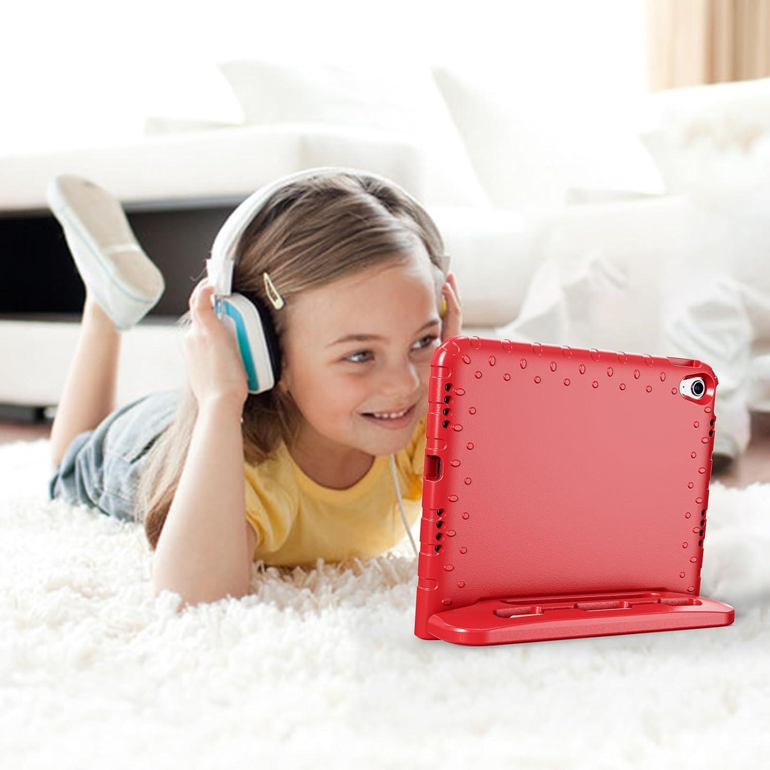 image:imageProCase Kids Case for iPad A16 11th Generation 2025iPad 10th Generation 2022 with Pencil Holder iPad 1110 Case Shockproof Lightweight Cover with Stand Convertible Handle for Children MagentaRed