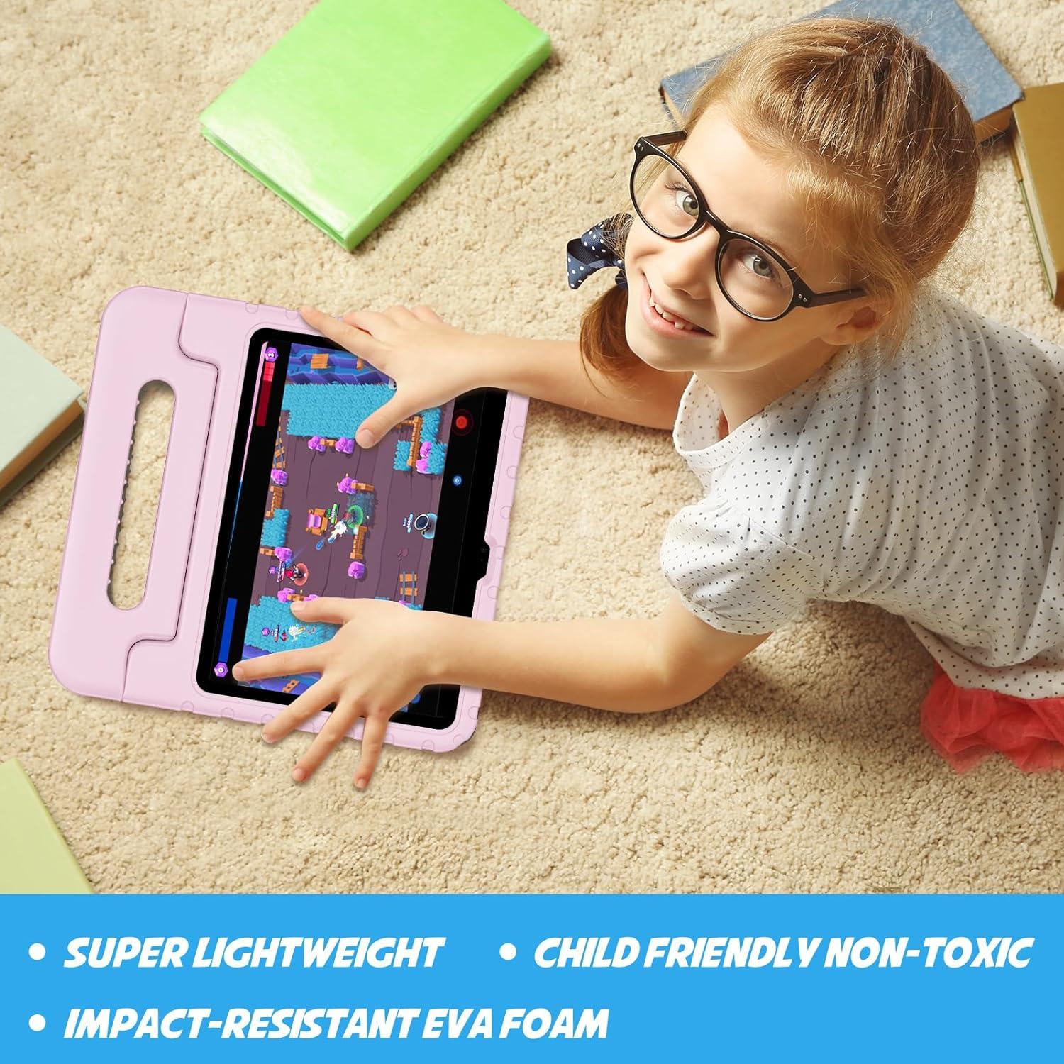 image:imageProCase Kids Case for iPad A16 11th Generation 2025iPad 10th Generation 2022 with Pencil Holder iPad 1110 Case Shockproof Lightweight Cover with Stand Convertible Handle for Children MagentaLightpink