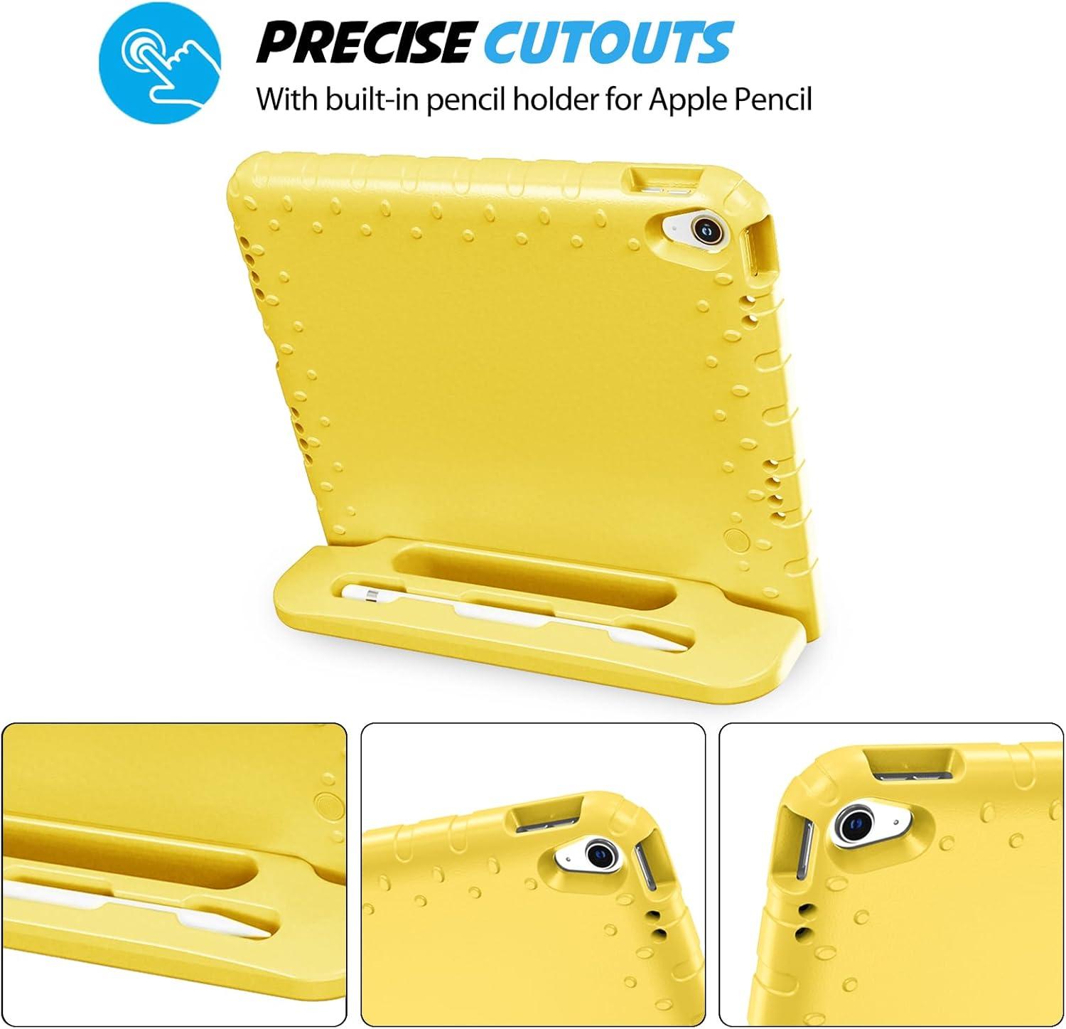 image:imageProCase Kids Case for iPad A16 11th Generation 2025iPad 10th Generation 2022 with Pencil Holder iPad 1110 Case Shockproof Lightweight Cover with Stand Convertible Handle for Children MagentaYellow