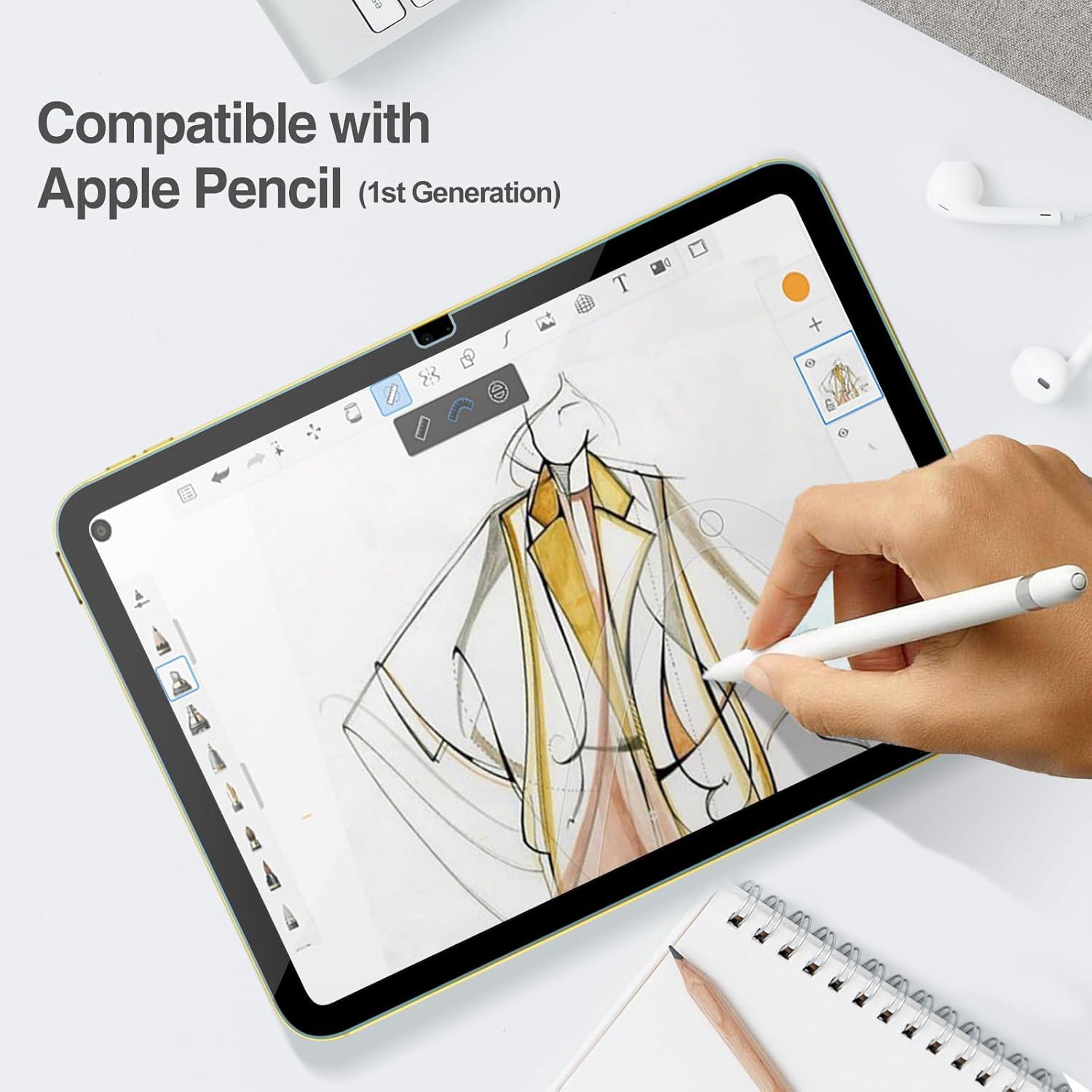 image:imageProCase Screen Protector for iPad A16 2025 11th10th 2022 Generation 11inch109 2 Tempered Glass Films with 2 Camera Lens Protectors BlueClear