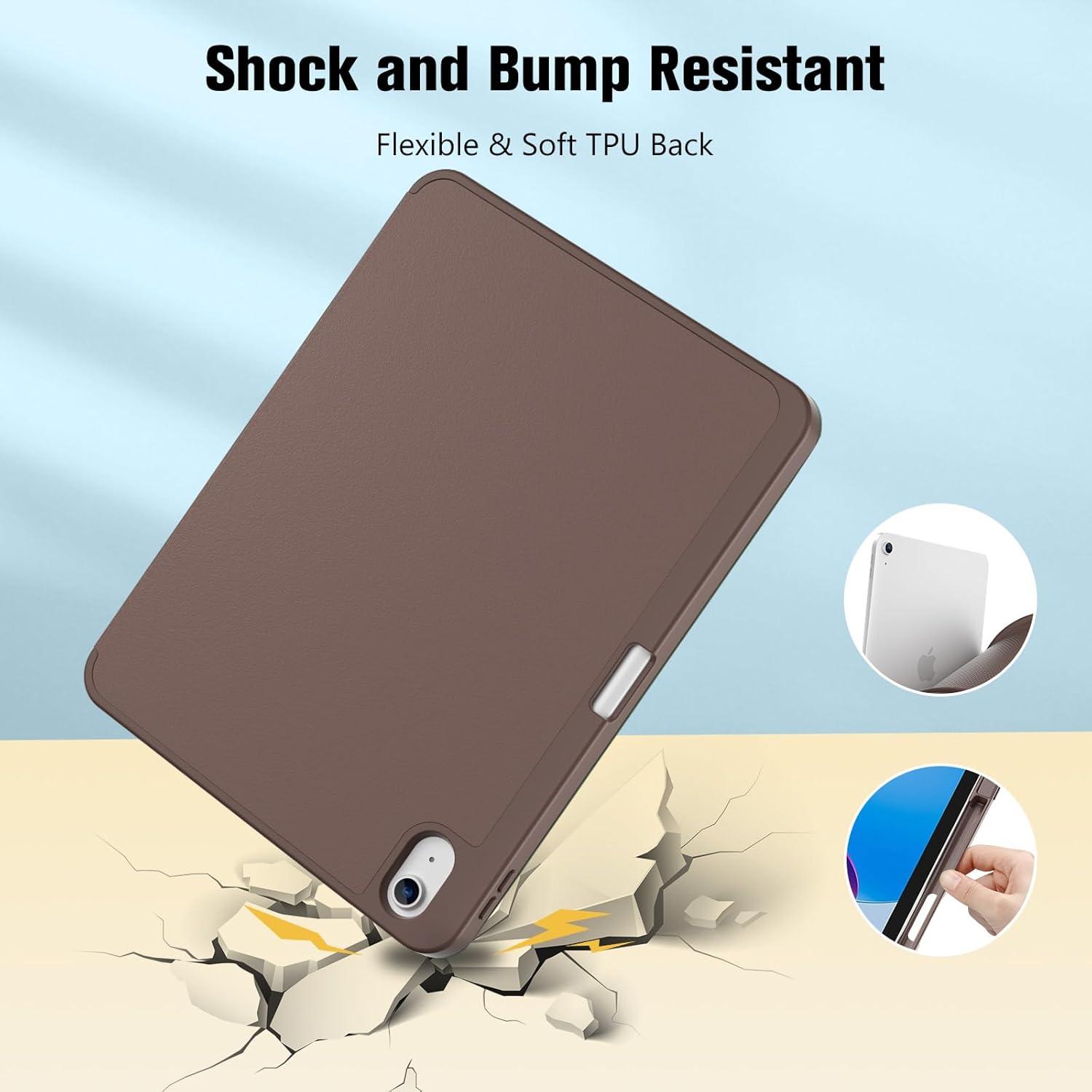 image:imageProCase for iPad A16 11th Generation 11 Inch 2025 iPad 10th Generation 109 Inch 2022 Case with Pencil Holder Hybrid Cover with Soft TPU Back Supports Touch ID Auto WakeSleep SkyBlueBrown