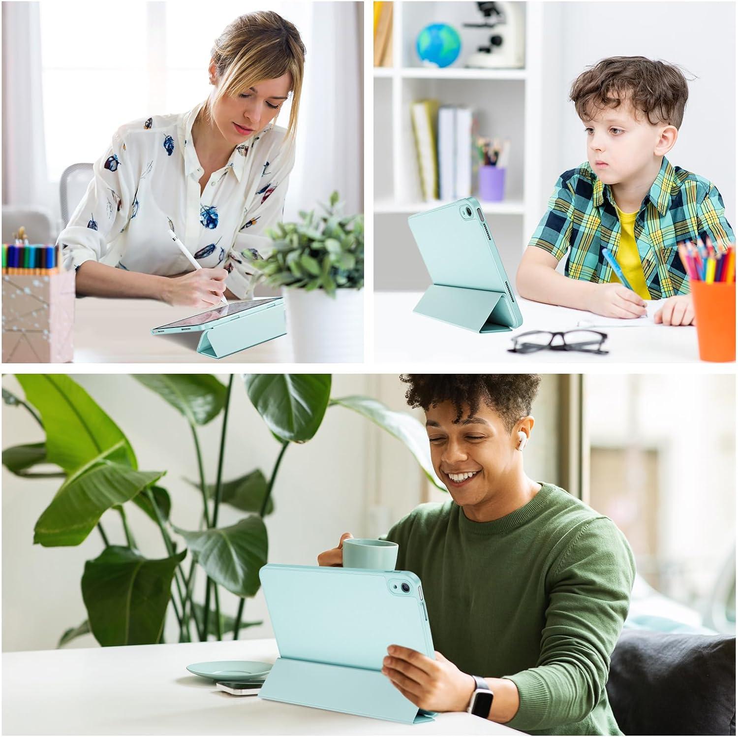 image:imageProCase for iPad A16 11th Generation 11 Inch 2025 iPad 10th Generation 109 Inch 2022 Case with Pencil Holder Hybrid Cover with Soft TPU Back Supports Touch ID Auto WakeSleep SkyBlueAqua