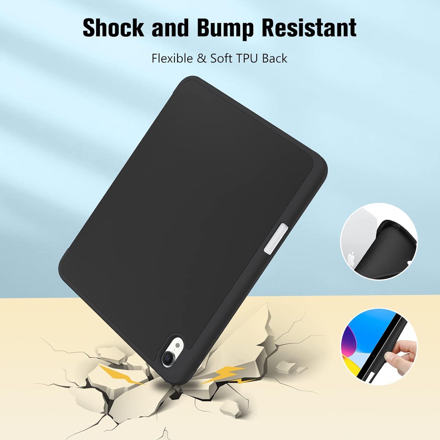 image:imageProCase for iPad A16 11th Generation 11 Inch 2025 iPad 10th Generation 109 Inch 2022 Case with Pencil Holder Hybrid Cover with Soft TPU Back Supports Touch ID Auto WakeSleep SkyBlueBlack