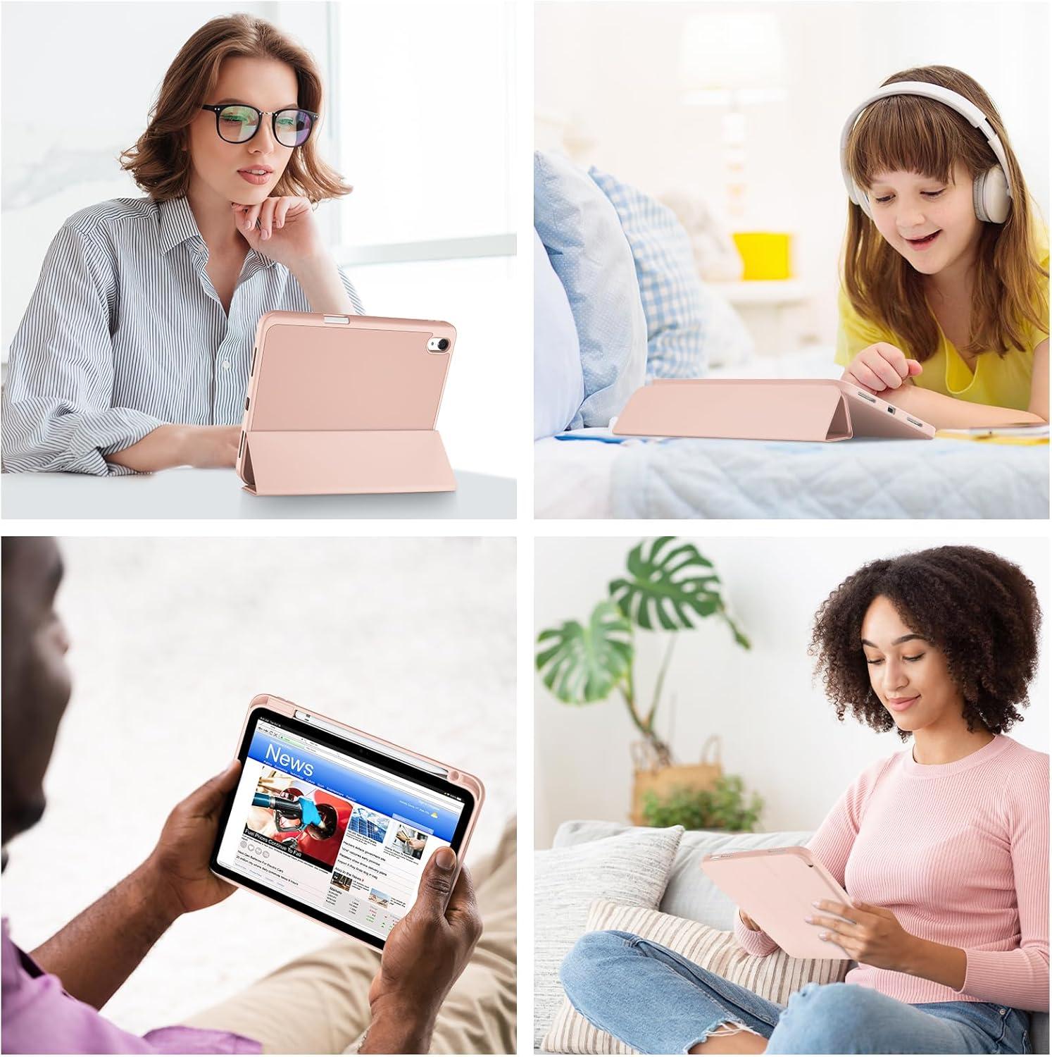 image:imageProCase for iPad A16 11th Generation 11 Inch 2025 iPad 10th Generation 109 Inch 2022 Case with Pencil Holder Hybrid Cover with Soft TPU Back Supports Touch ID Auto WakeSleep SkyBlueRosegold