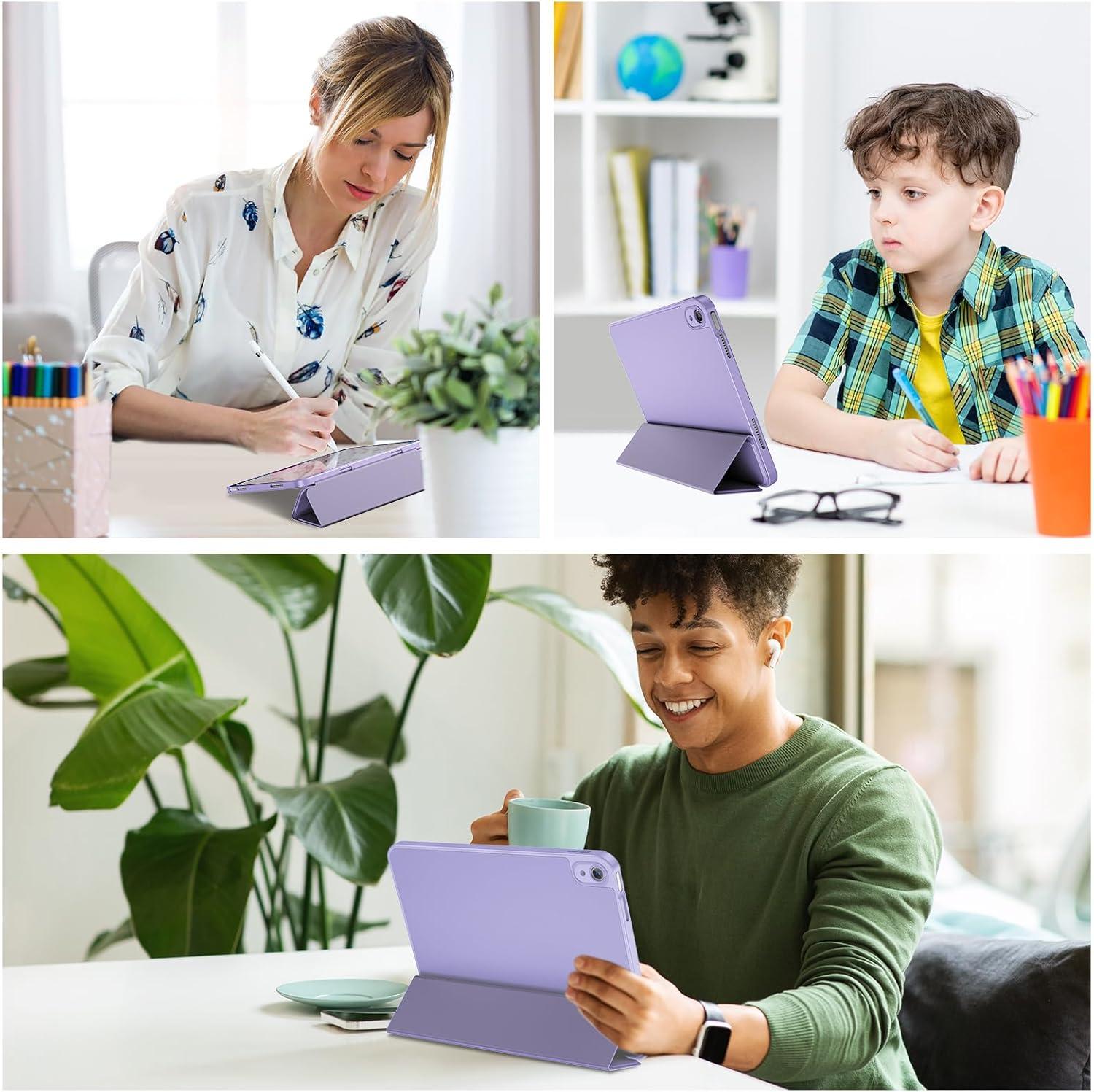 image:imageProCase for iPad A16 11th Generation 11 Inch 2025 iPad 10th Generation 109 Inch 2022 Case with Pencil Holder Hybrid Cover with Soft TPU Back Supports Touch ID Auto WakeSleep SkyBlueLilac