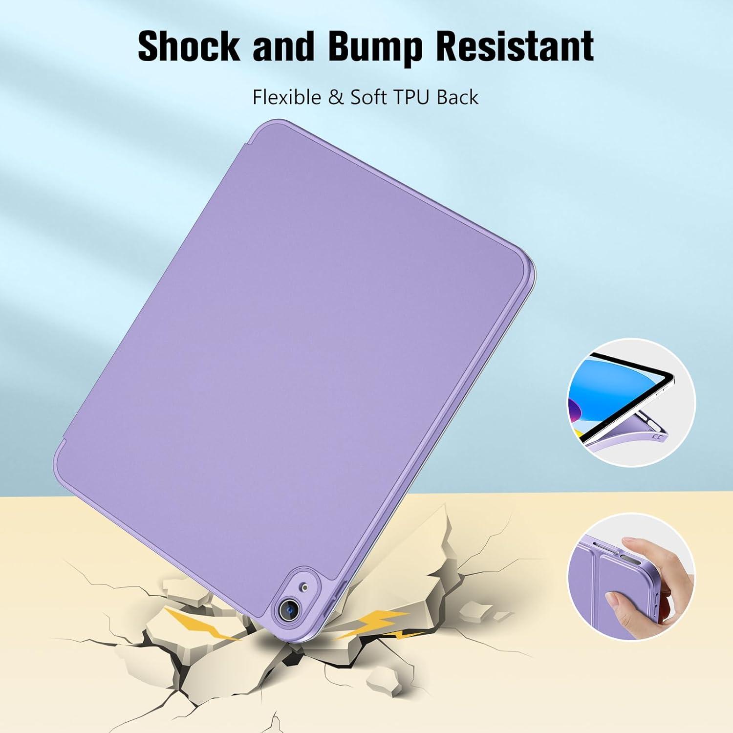 image:imageProCase for iPad A16 11th Generation 11 Inch 2025 iPad 10th Generation 109 Inch 2022 Case with Pencil Holder Hybrid Cover with Soft TPU Back Supports Touch ID Auto WakeSleep SkyBlueLilac