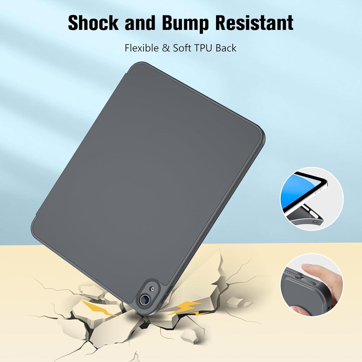 image:imageProCase for iPad A16 11th Generation 11 Inch 2025 iPad 10th Generation 109 Inch 2022 Case with Pencil Holder Hybrid Cover with Soft TPU Back Supports Touch ID Auto WakeSleep SkyBlueGrey