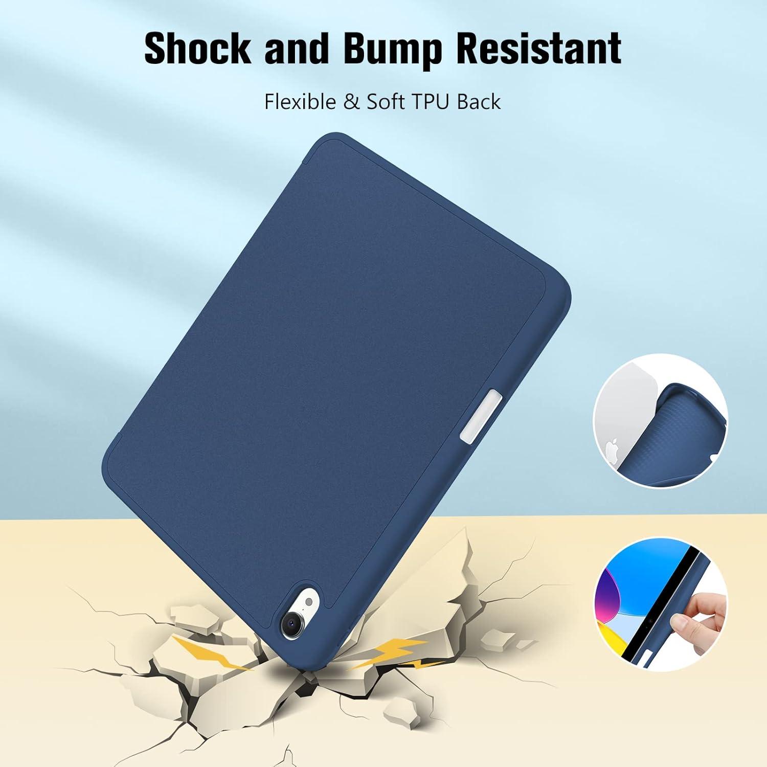 image:imageProCase for iPad A16 11th Generation 11 Inch 2025 iPad 10th Generation 109 Inch 2022 Case with Pencil Holder Hybrid Cover with Soft TPU Back Supports Touch ID Auto WakeSleep SkyBlueNavy