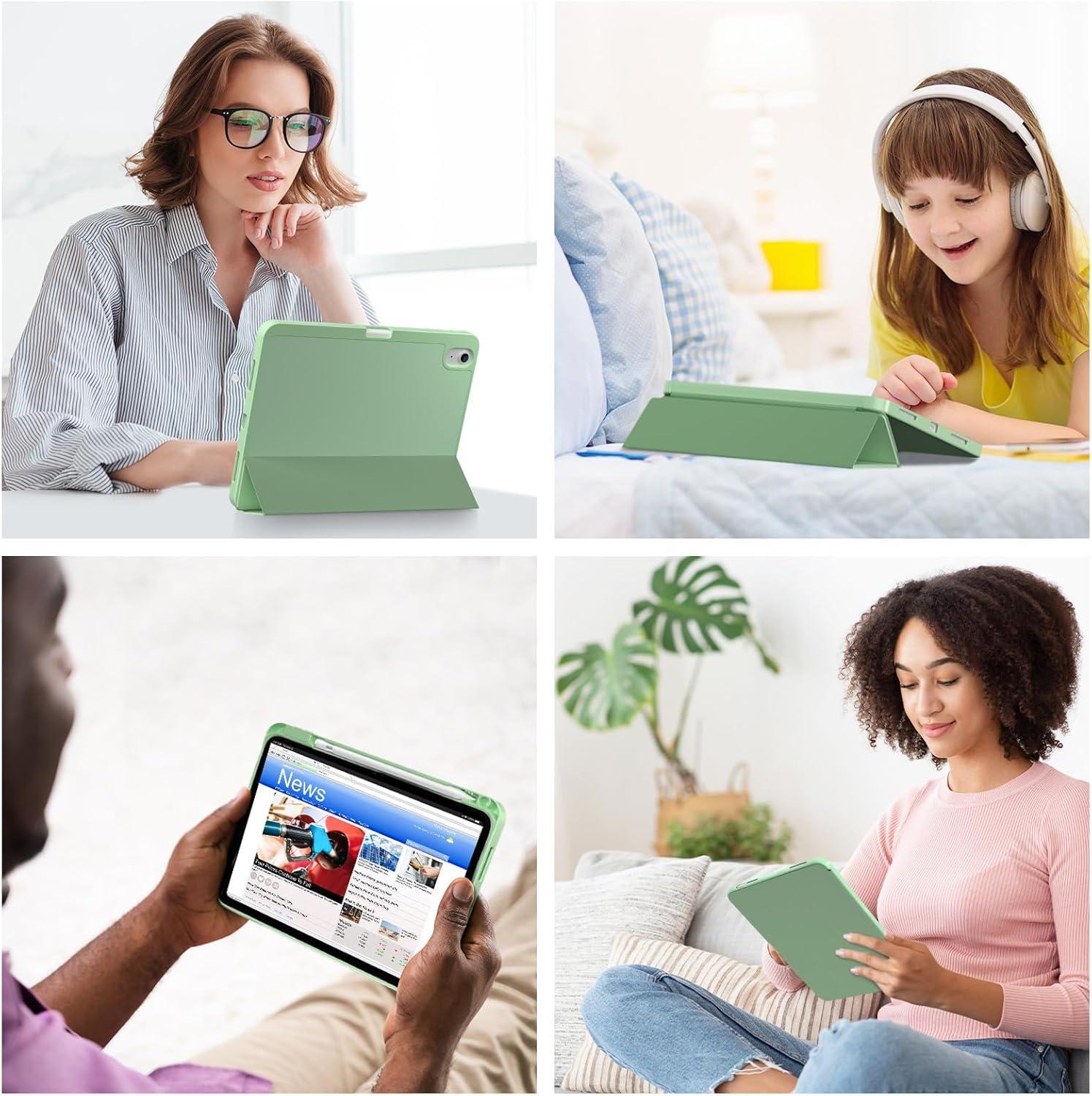 image:imageProCase for iPad A16 11th Generation 11 Inch 2025 iPad 10th Generation 109 Inch 2022 Case with Pencil Holder Hybrid Cover with Soft TPU Back Supports Touch ID Auto WakeSleep SkyBlueMatchagreen