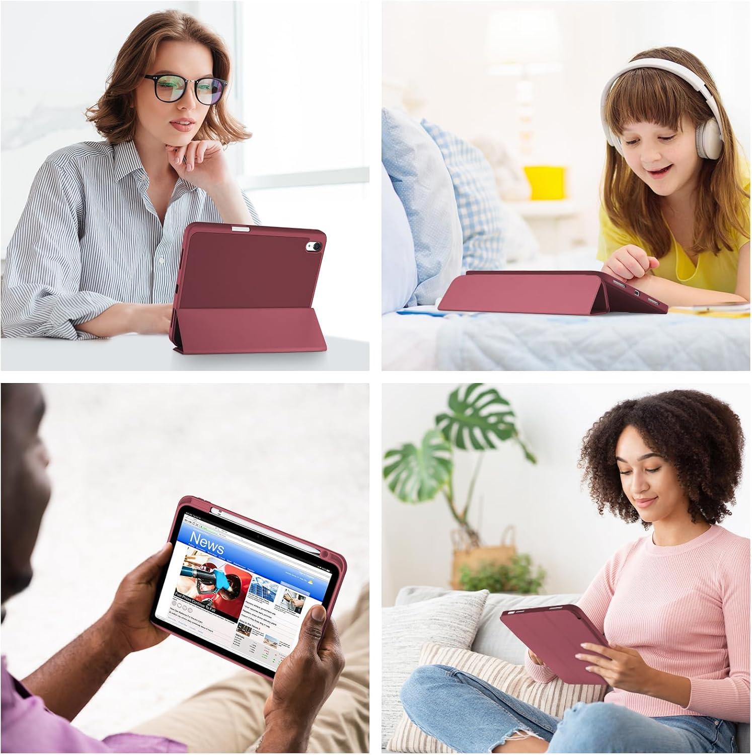 image:imageProCase for iPad A16 11th Generation 11 Inch 2025 iPad 10th Generation 109 Inch 2022 Case with Pencil Holder Hybrid Cover with Soft TPU Back Supports Touch ID Auto WakeSleep SkyBlueWine