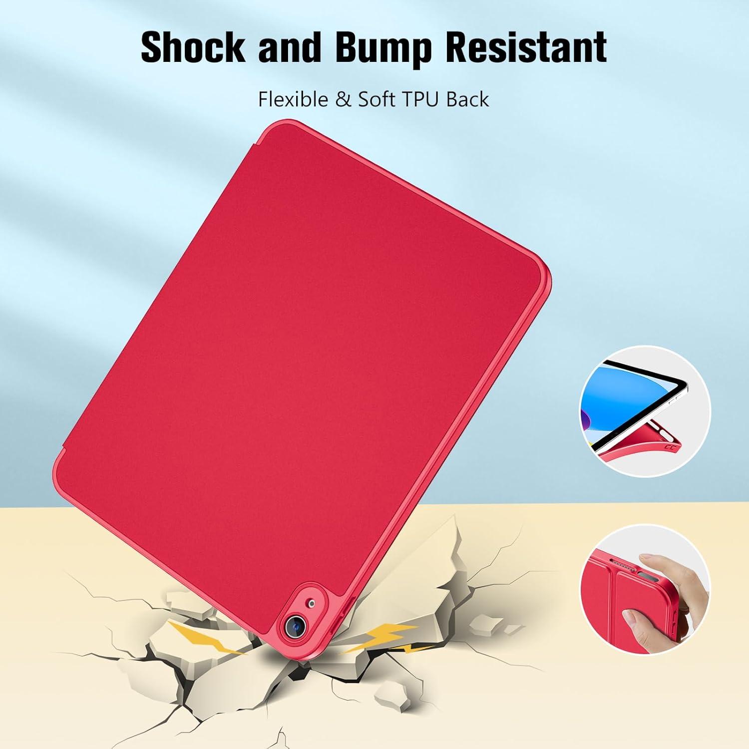 image:imageProCase for iPad A16 11th Generation 11 Inch 2025 iPad 10th Generation 109 Inch 2022 Case with Pencil Holder Hybrid Cover with Soft TPU Back Supports Touch ID Auto WakeSleep SkyBlueRed